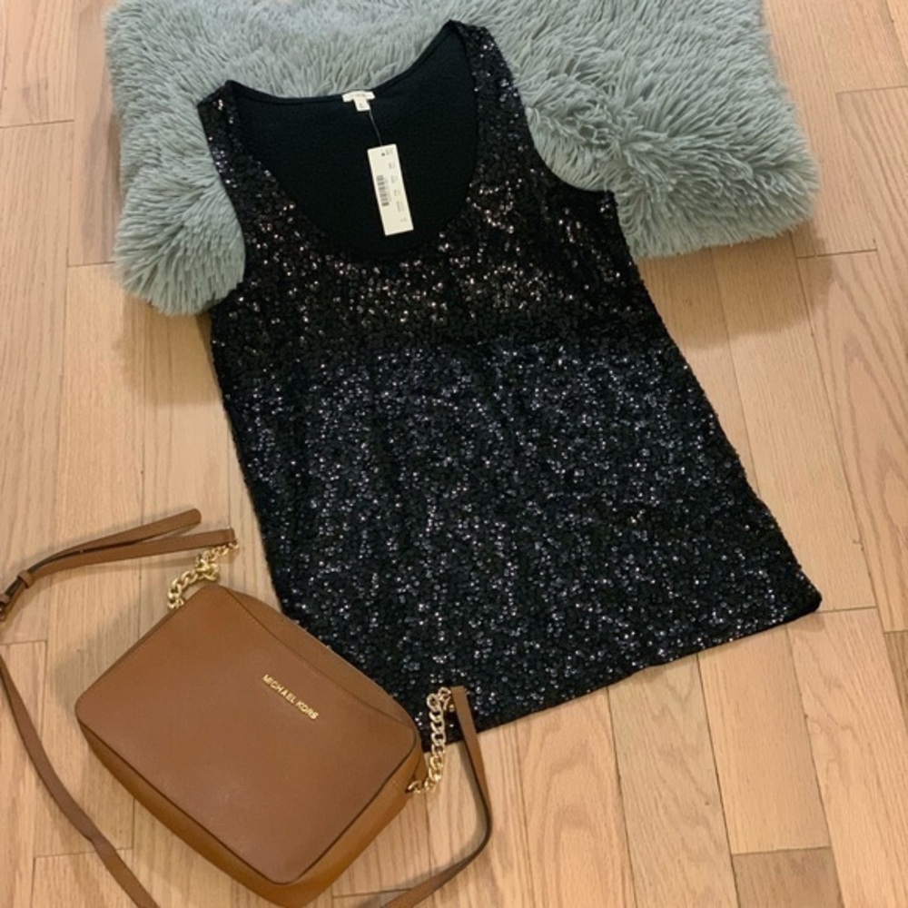 J.Crew Tank Top/Black Sparkles